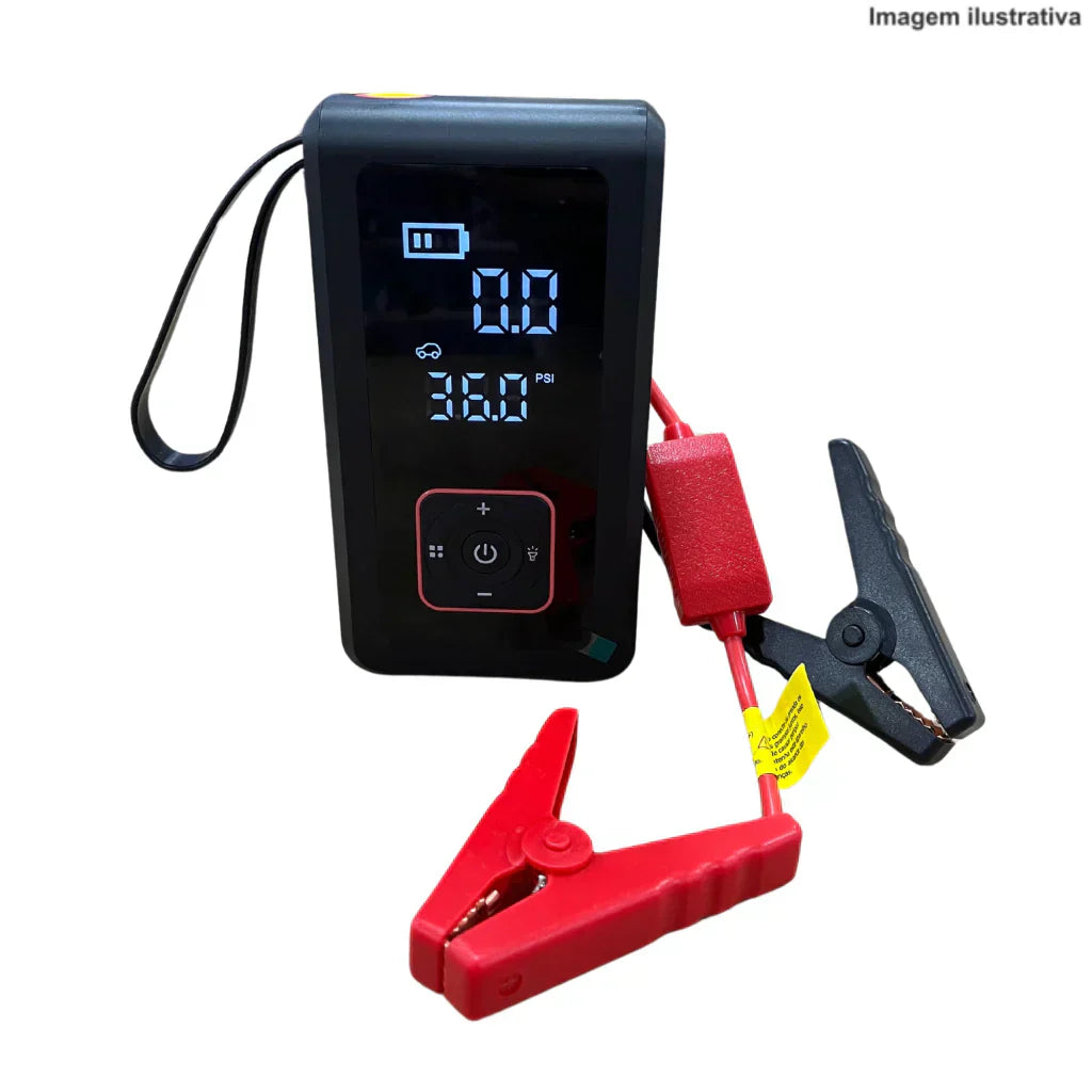 CARGA DE BATERIA + BOMBA DE AR PORTÁTIL + LANTERNA [3 em 1]